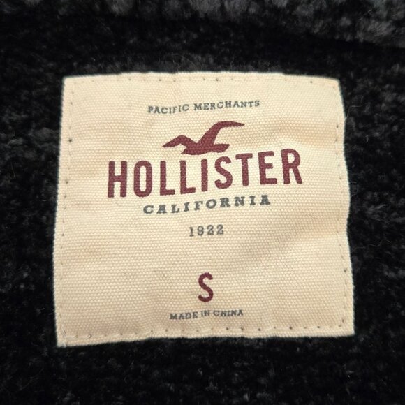 Hollister Womens Chenille Crop Sweater Black Size Small V-Neck Top - Picture 6 of 7